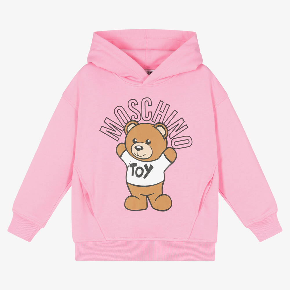 Moschino Kid-Teen - Rosa Baumwoll-Kapuzenpulli | Childrensalon