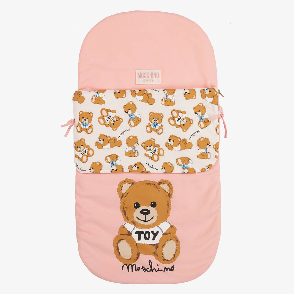 Moschino Baby - Pink Cotton Logo Nest (78cm) | Childrensalon