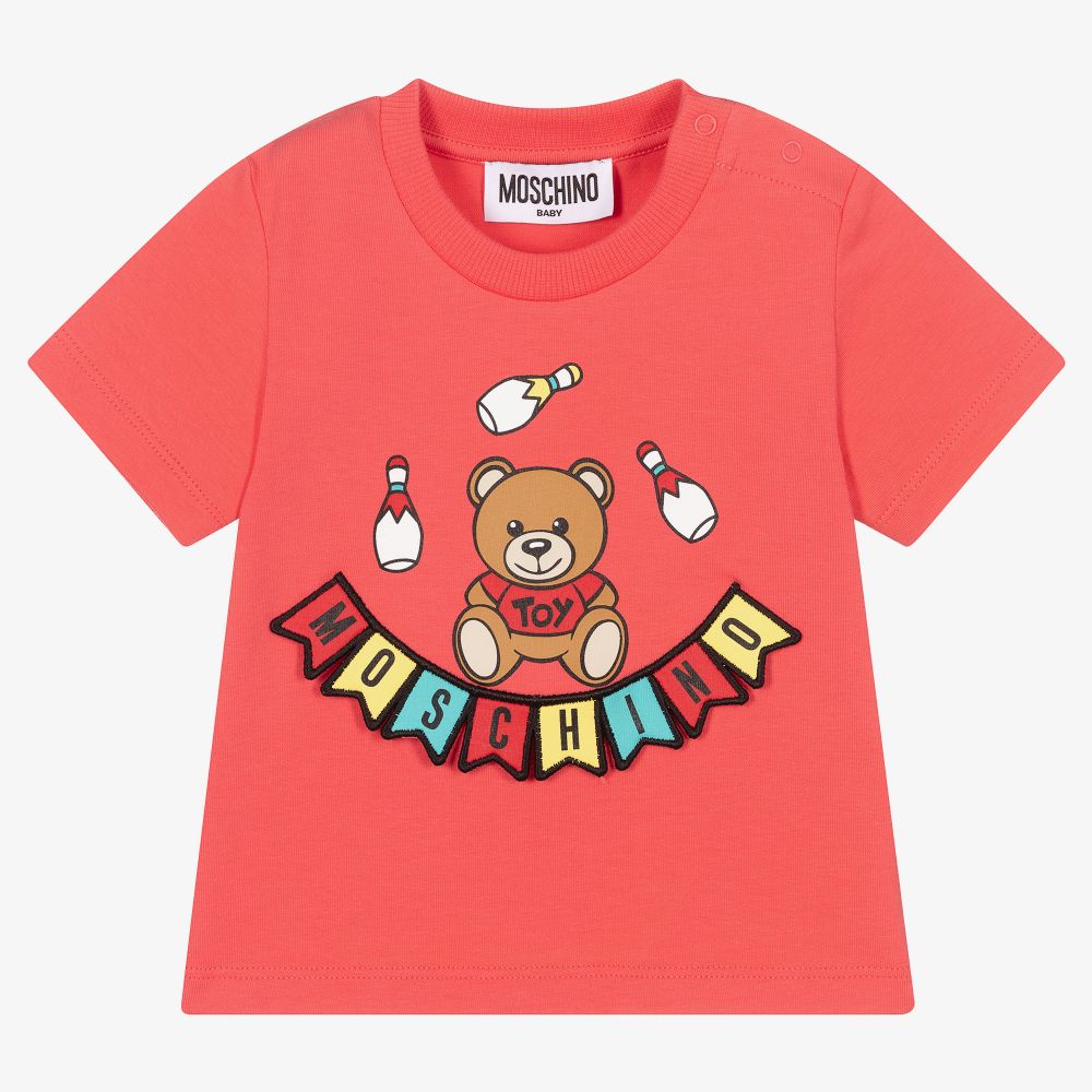 Moschino Baby - Розовая хлопковая футболка | Childrensalon