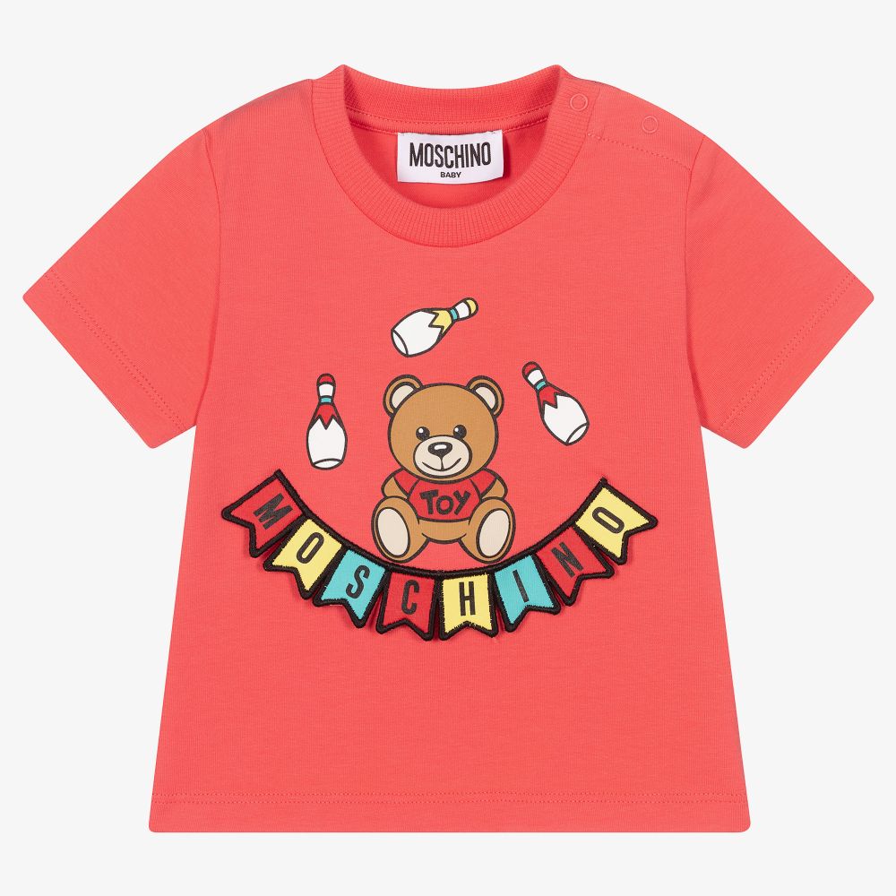 Moschino Baby - Pink Cotton Logo T-Shirt | Childrensalon