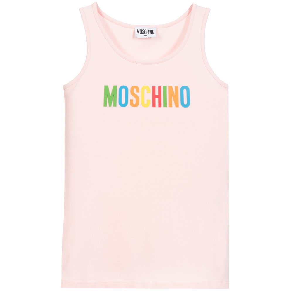 Moschino Kid-Teen - Pink Cotton Logo Top | Childrensalon