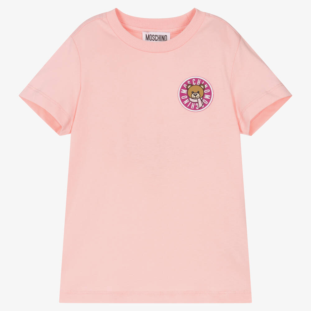 Moschino Kid-Teen - Rosa Teddybär-Baumwoll-T-Shirt | Childrensalon