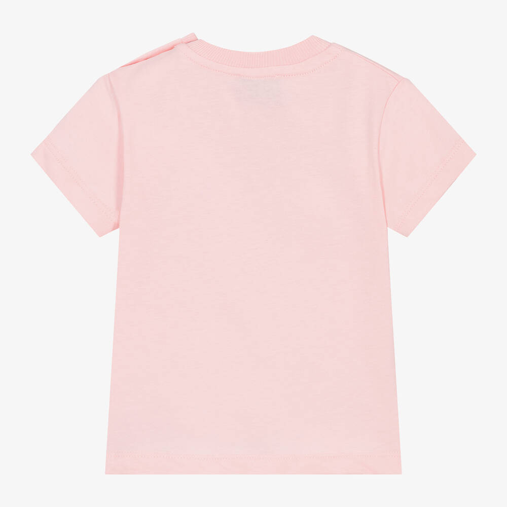 Moschino Малыши-Pink Cotton Teddy Bear T-Shirt | Childrensalon Outlet