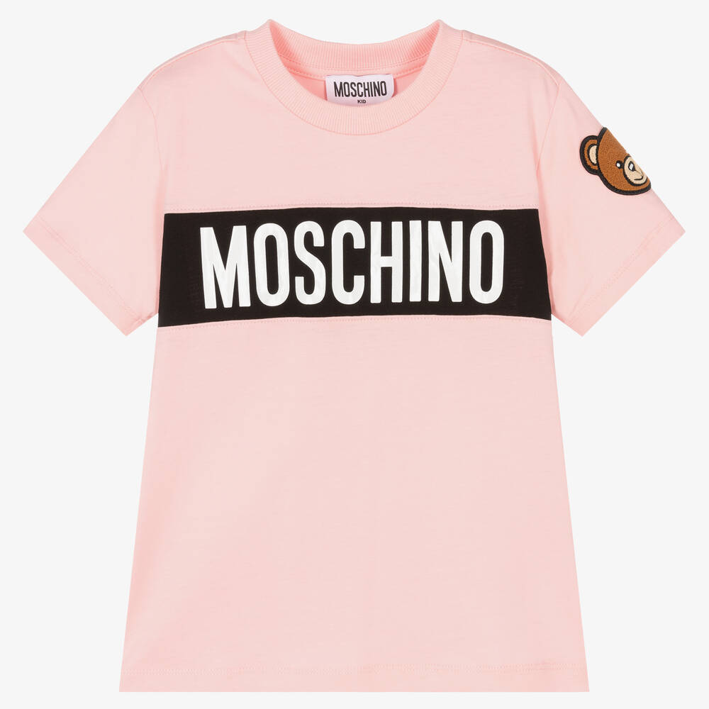 Moschino Kid-Teen - T-shirt rose en coton teddy | Childrensalon