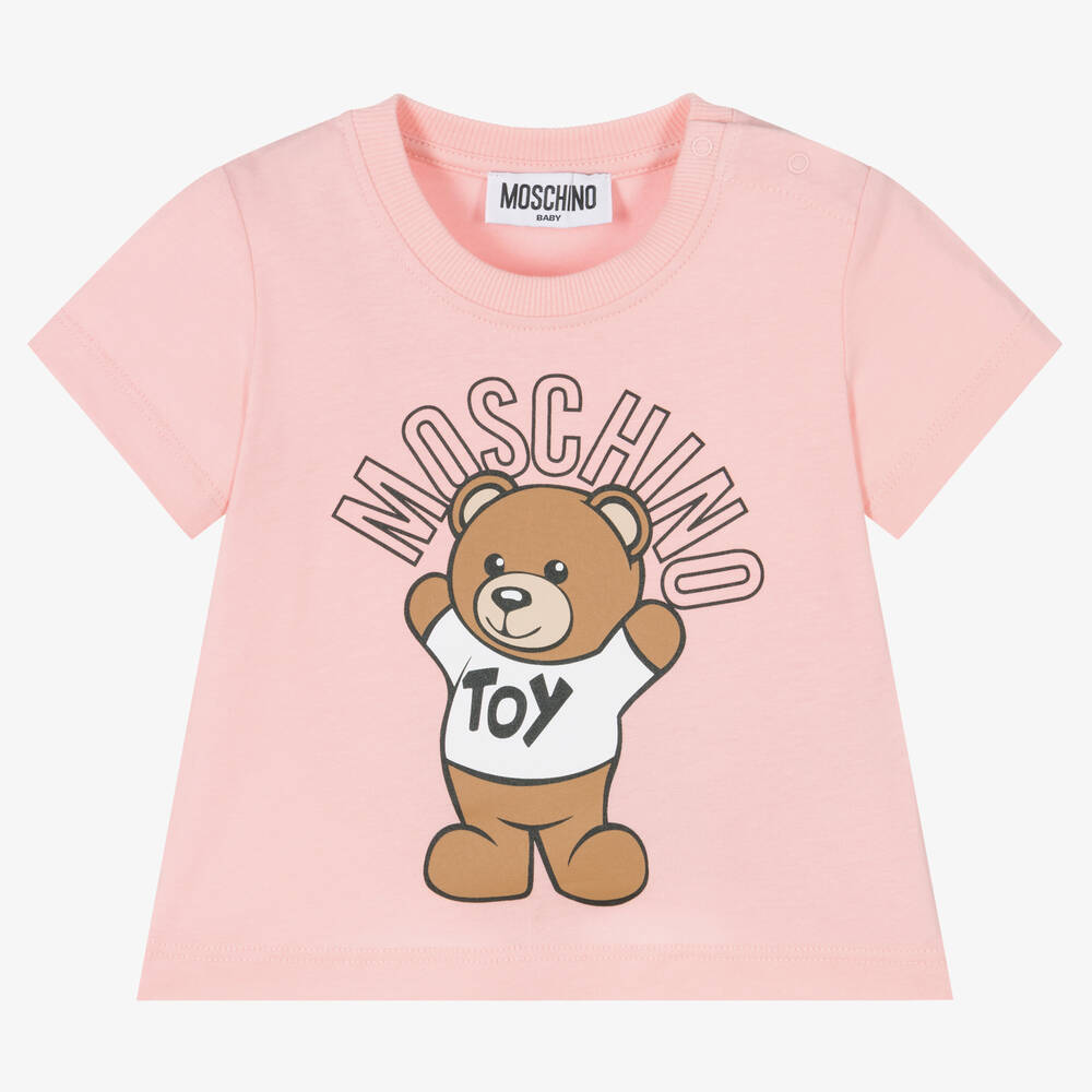 Moschino Baby - تيشيرت قطن لون زهري للأطفال | Childrensalon