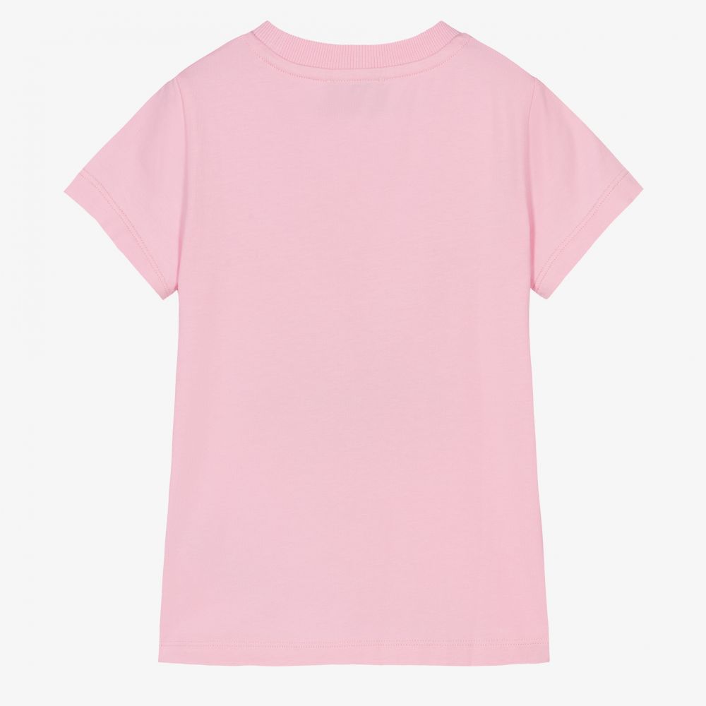 Moschino Kid-Teen-Pink Floral Logo T-Shirt | Childrensalon Outlet
