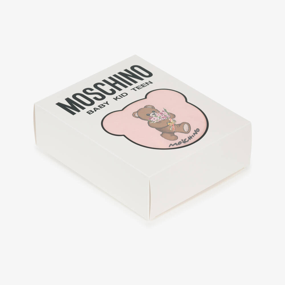 Moschino-Pink Flowers Bear Pique Dress | Childrensalon Outlet