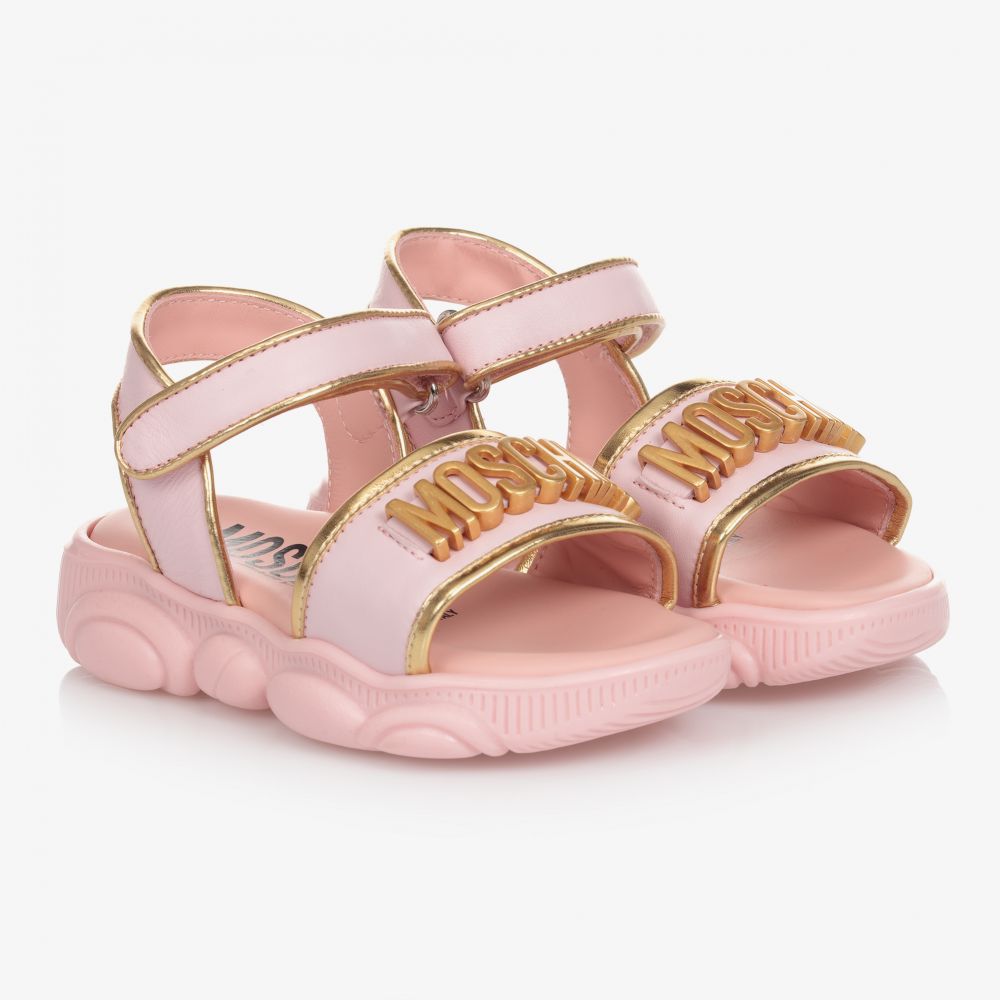 Moschino Kid-Teen - Sandalen in Rosa und Gold | Childrensalon