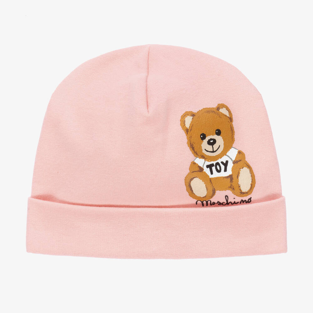Moschino Baby - Pink Logo Layette Hat | Childrensalon