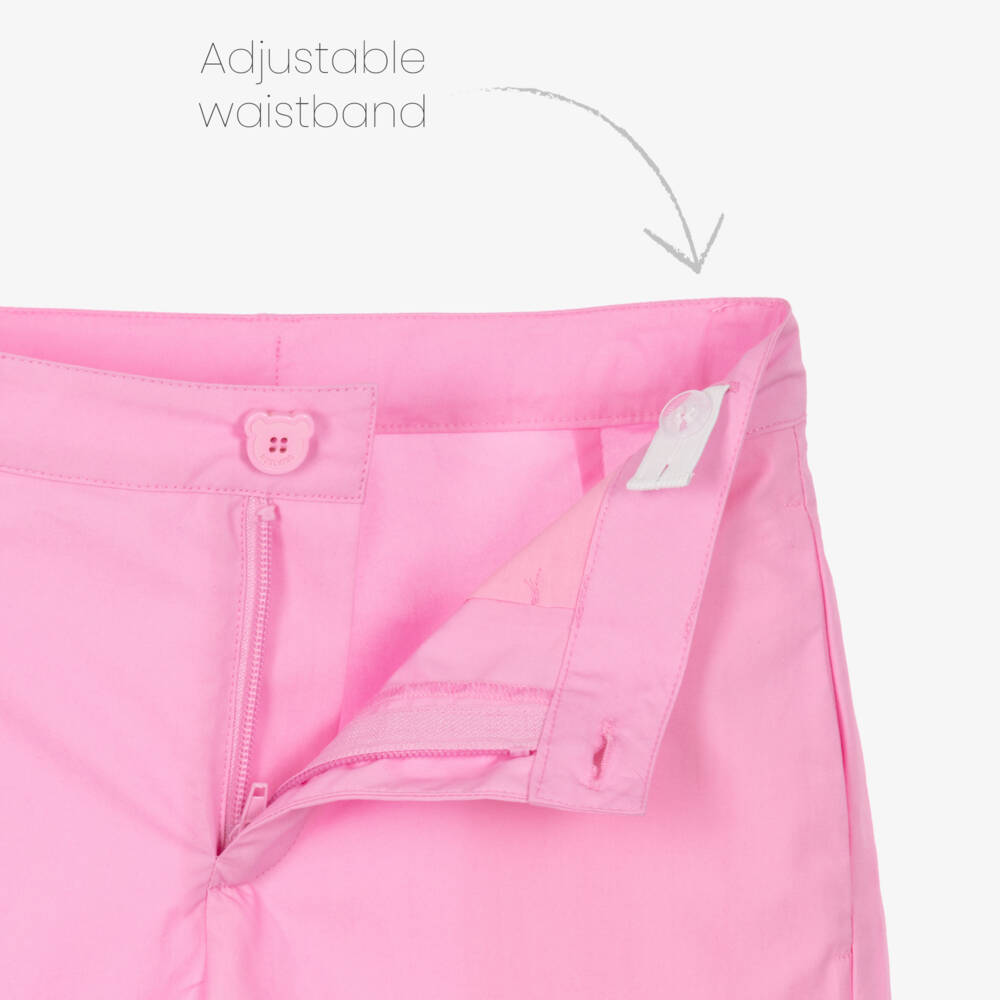 Moschino-Pink Poplin Shorts Set | Childrensalon Outlet