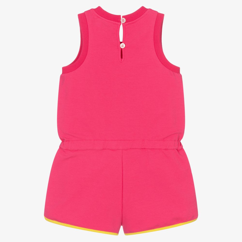 Moschino Кид-Тин-Розовый комбинезон с радугой | Childrensalon Outlet