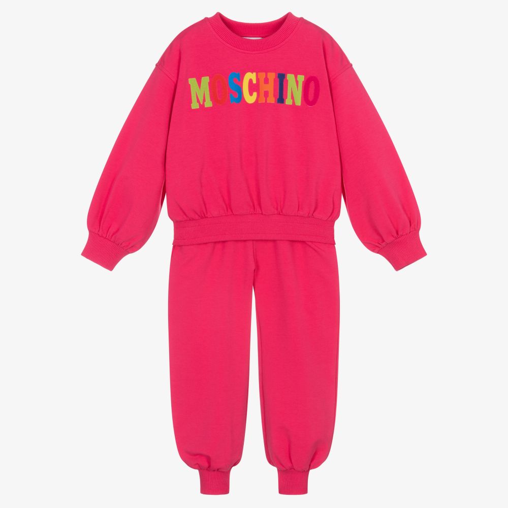 Moschino Kid-Teen - Pinker Regenbogen-Trainingsanzug | Childrensalon