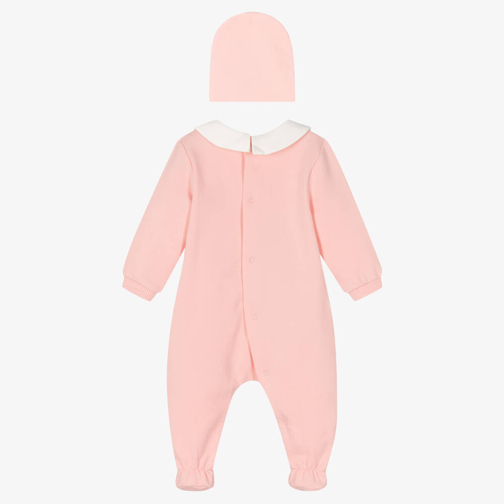 Moschino Baby-Pink Teddy Bear Babygrow Set | Childrensalon Outlet