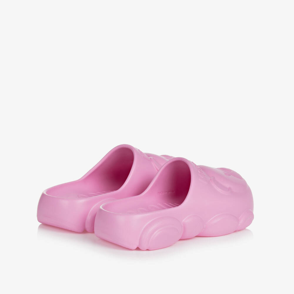 Moschino-Pink Teddy Bear Clogs | Childrensalon Outlet
