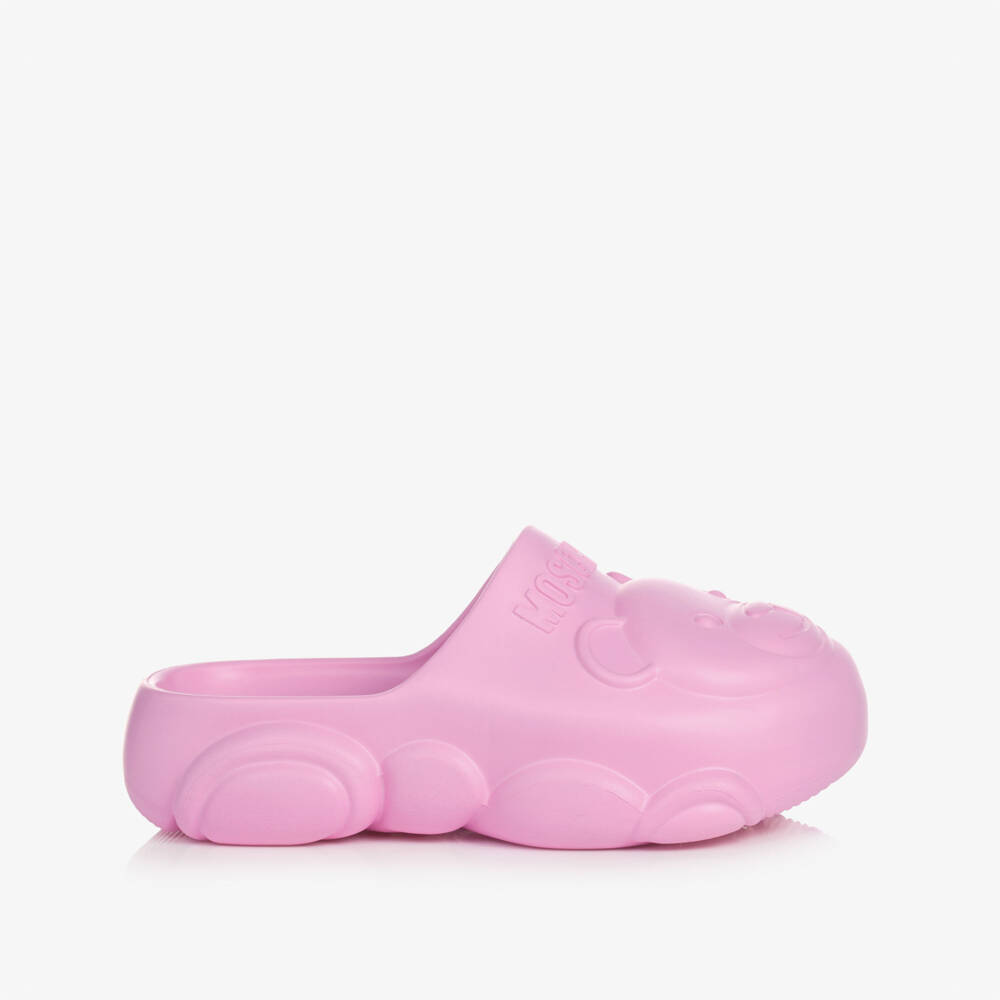 Moschino-Pink Teddy Bear Clogs | Childrensalon Outlet