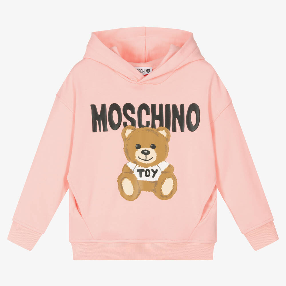Moschino Kid-Teen - توب هودي قطن لون زهري فاتح | Childrensalon