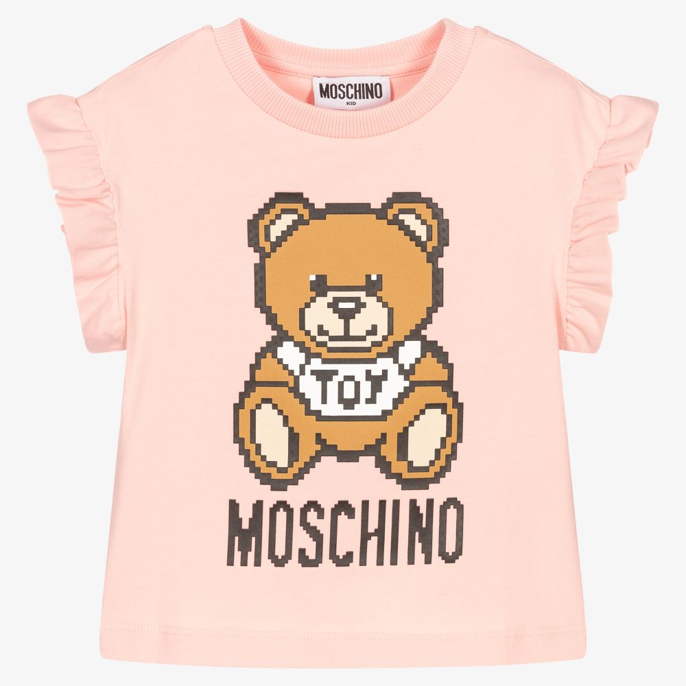 Moschino Kid-Teen - Rosa T-Shirt mit Teddy-Print | Childrensalon