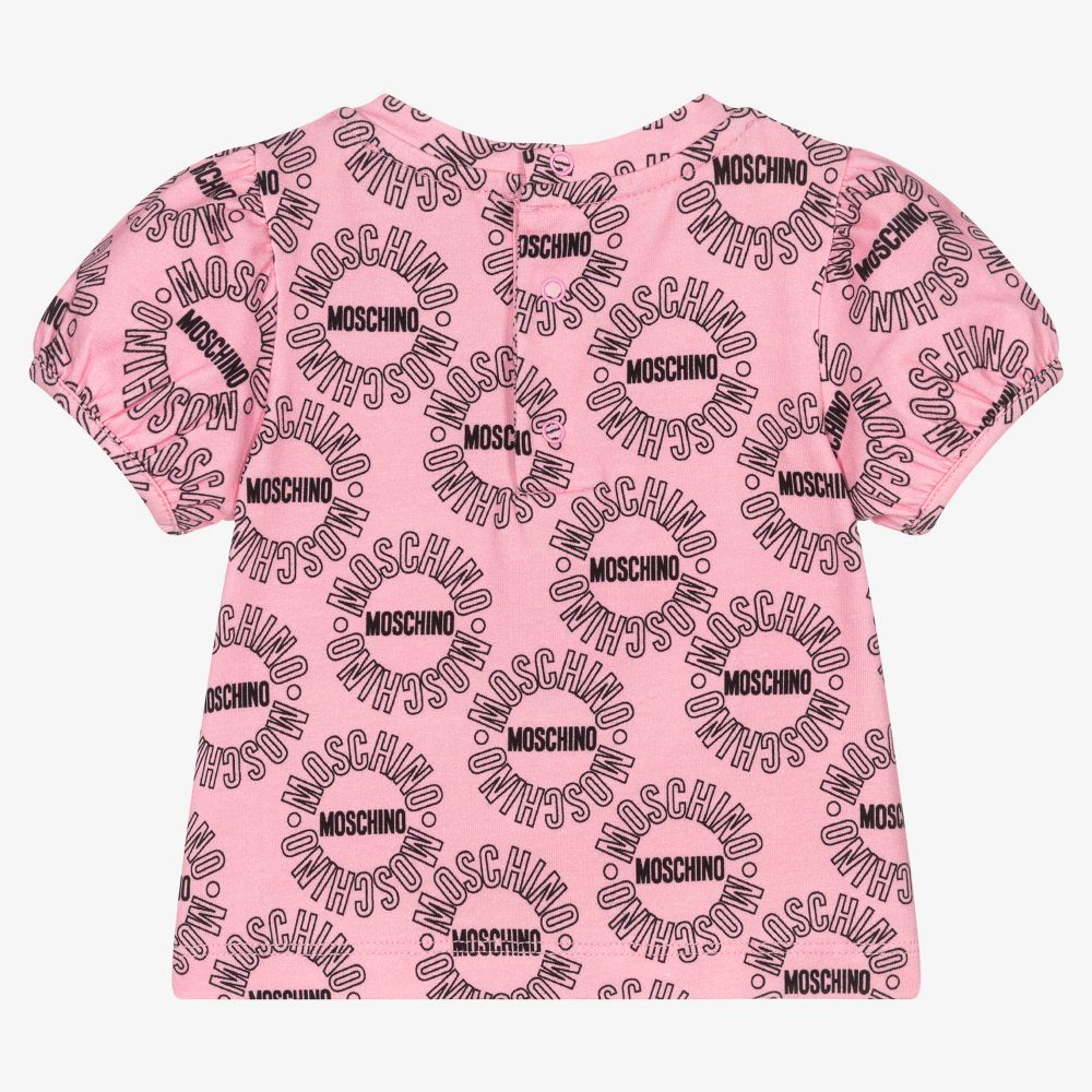 Mens Moschino pink Teddy Bear T-Shirt