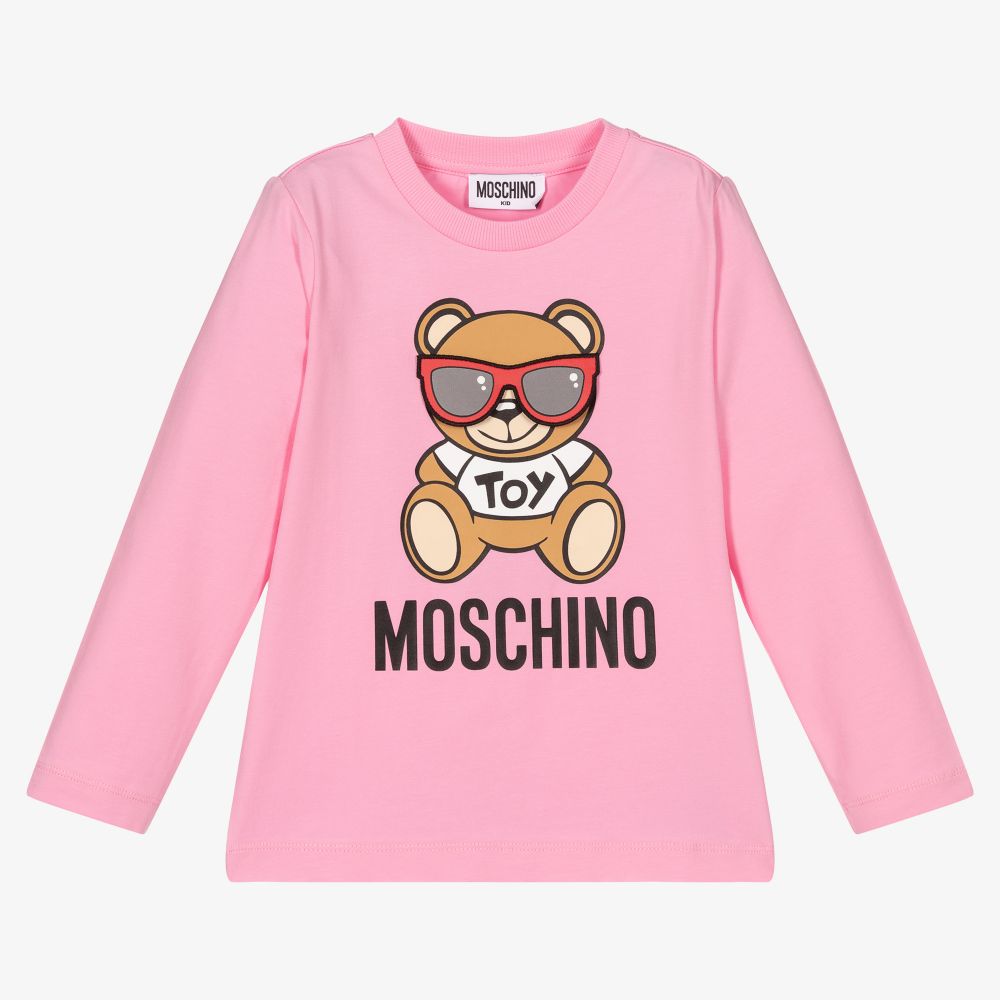 Moschino Kid-Teen - Розовый топ с медвежонком | Childrensalon