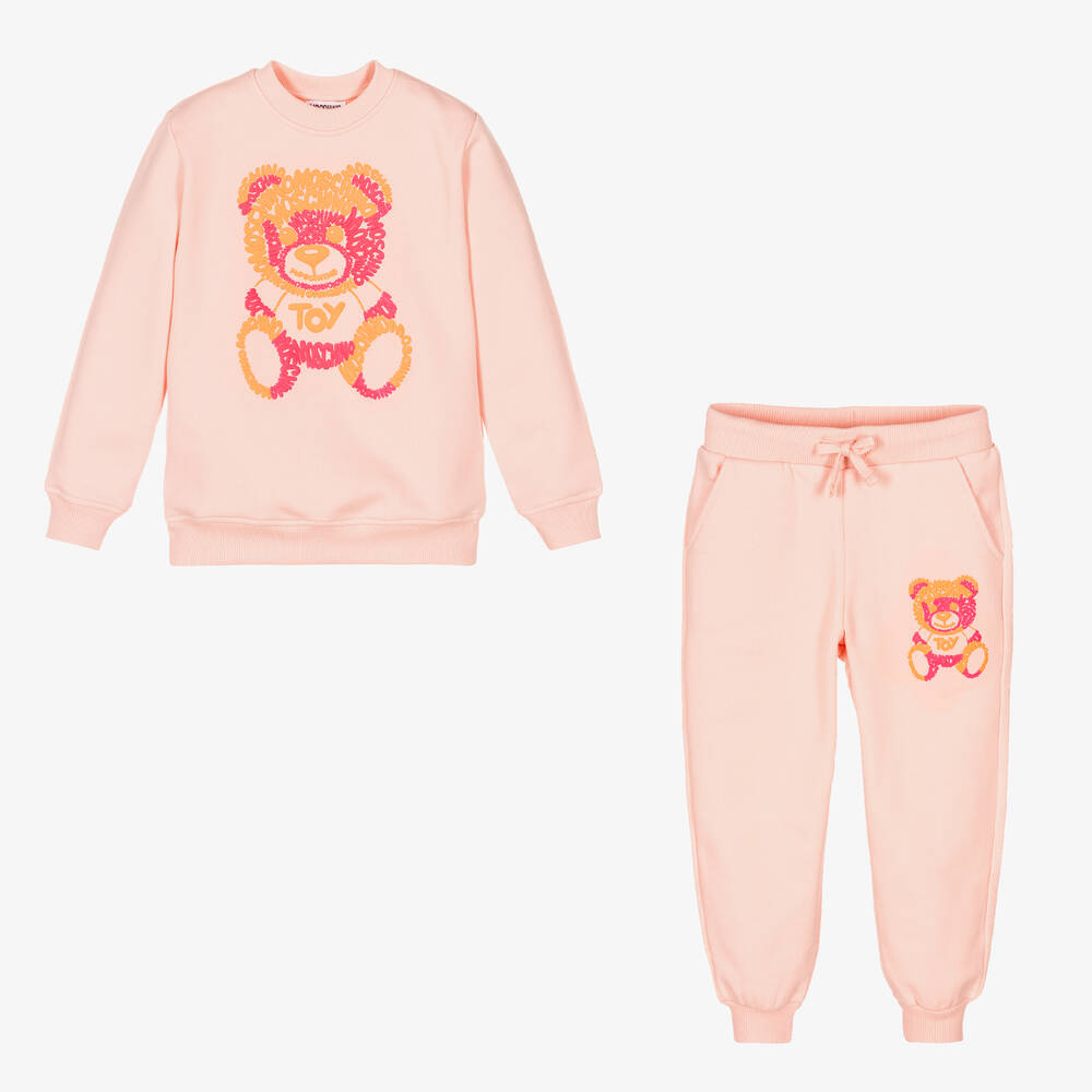 Moschino Red Kids Teddy Bear-Motif Red Tracksuit Set