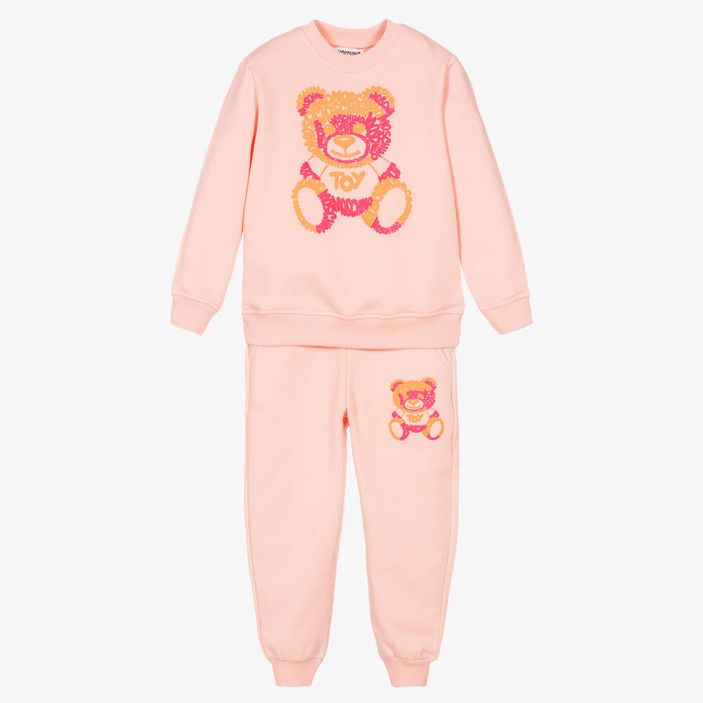 Moschino Kid-Teen - Rosa Trainingsanzug mit Teddybär | Childrensalon