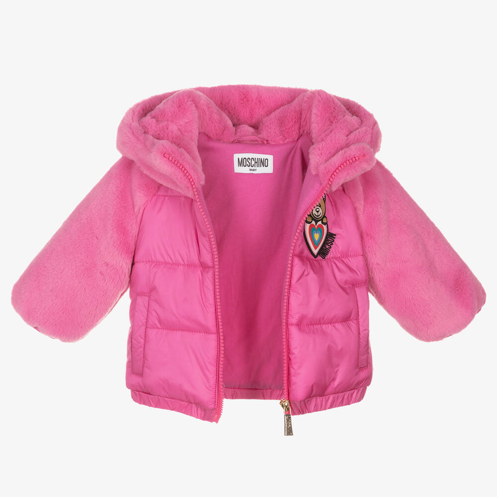 موسكينو Baby-جاكيت بافر أطفال بناتي لون زهري | Childrensalon Outlet