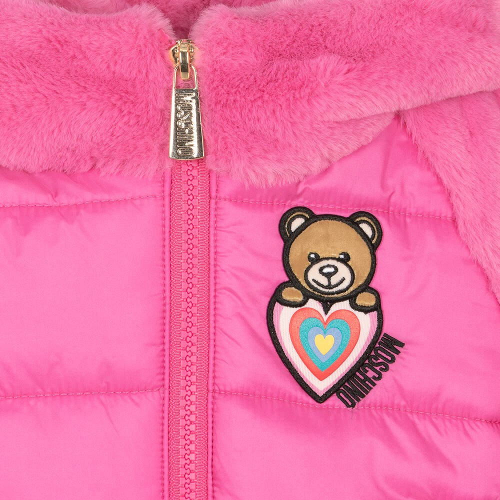 Moschino pink fur coat hot sale
