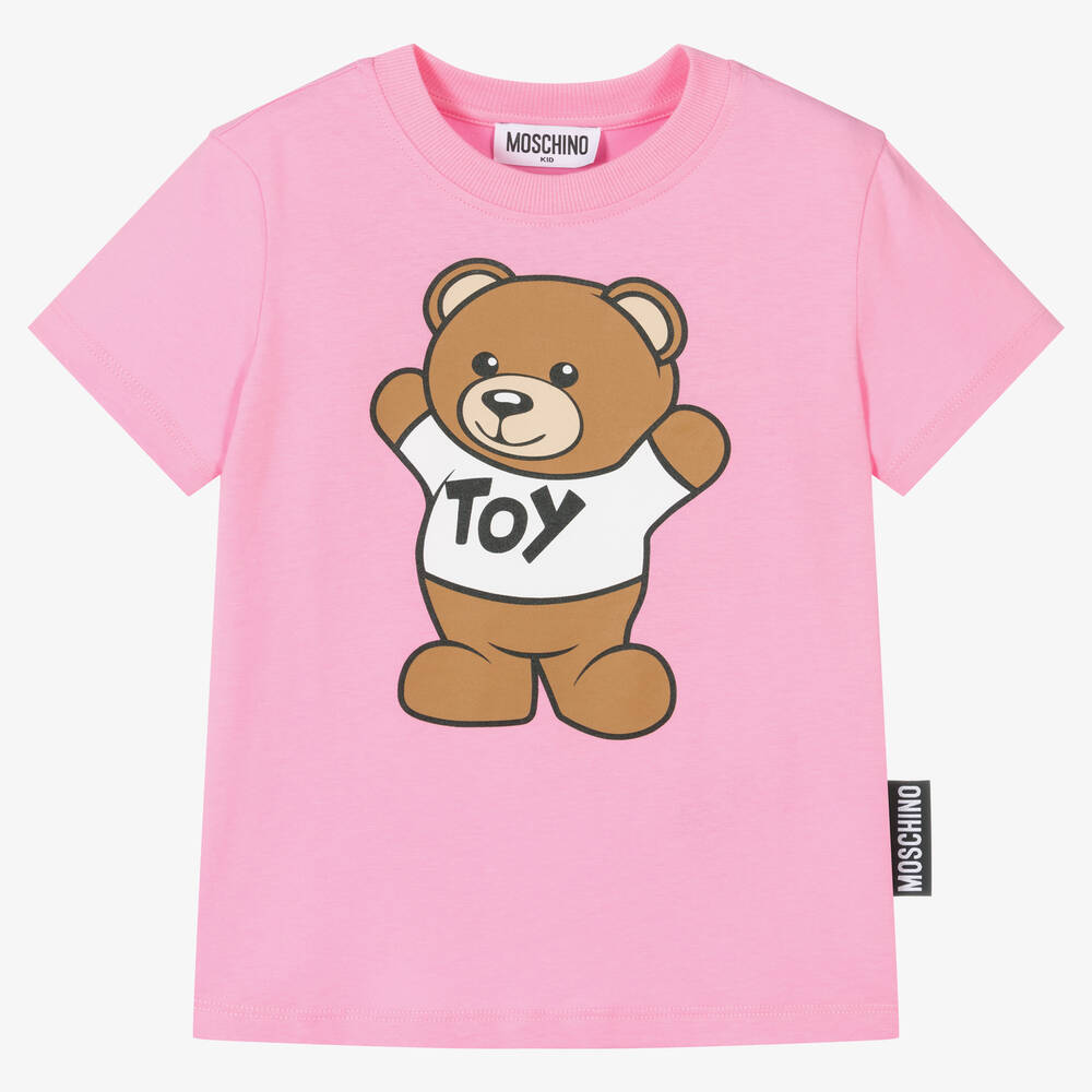 Moschino Kid-Teen - Pink Teddy Bear T-Shirt | Childrensalon