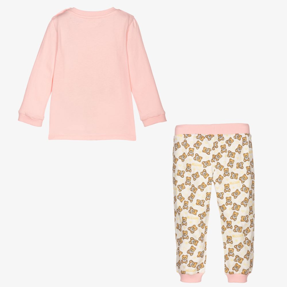Moschino Малыши-Розовый топ с мишкой и штанишки | Childrensalon Outlet