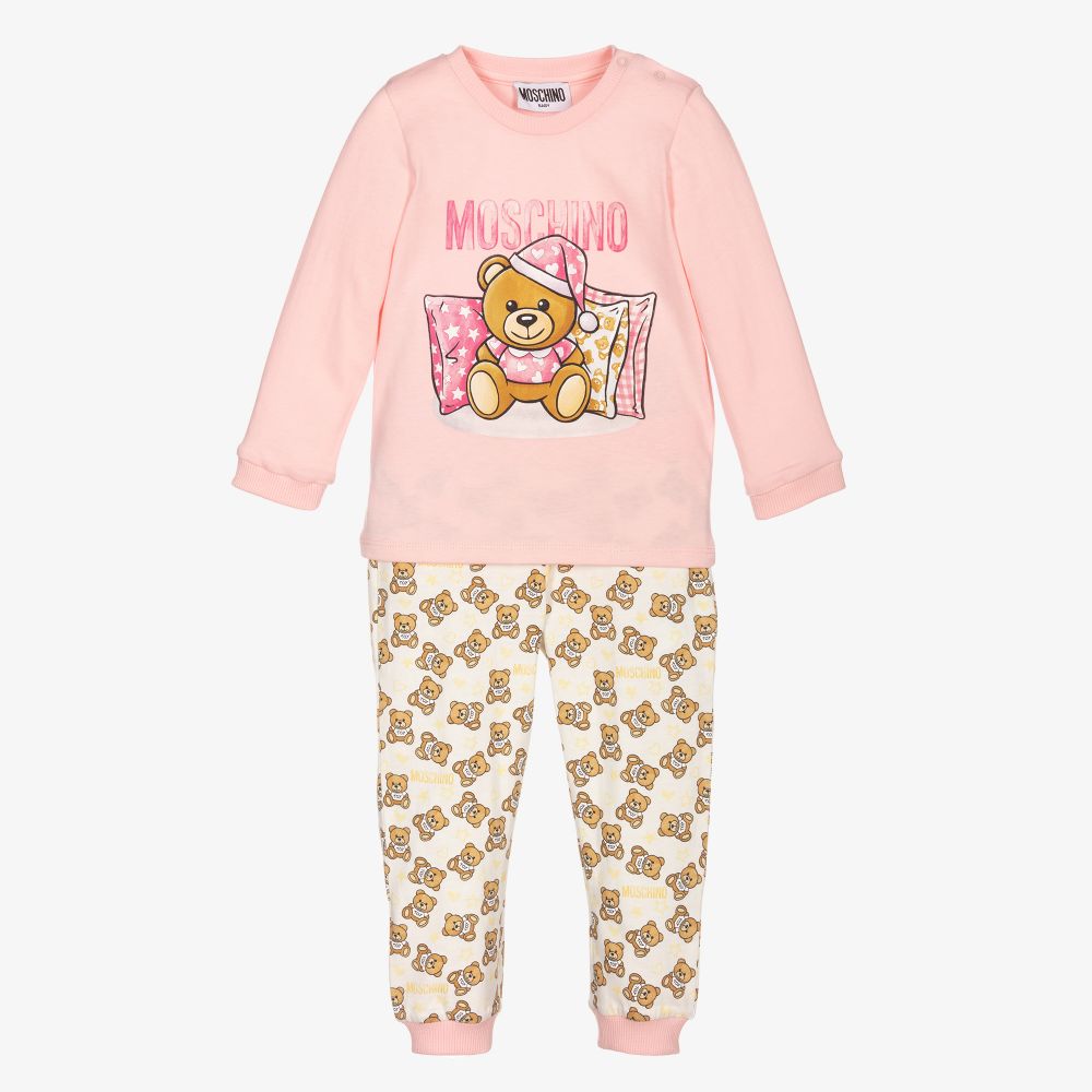 Moschino Baby - Ensemble pantalon rose en coton | Childrensalon