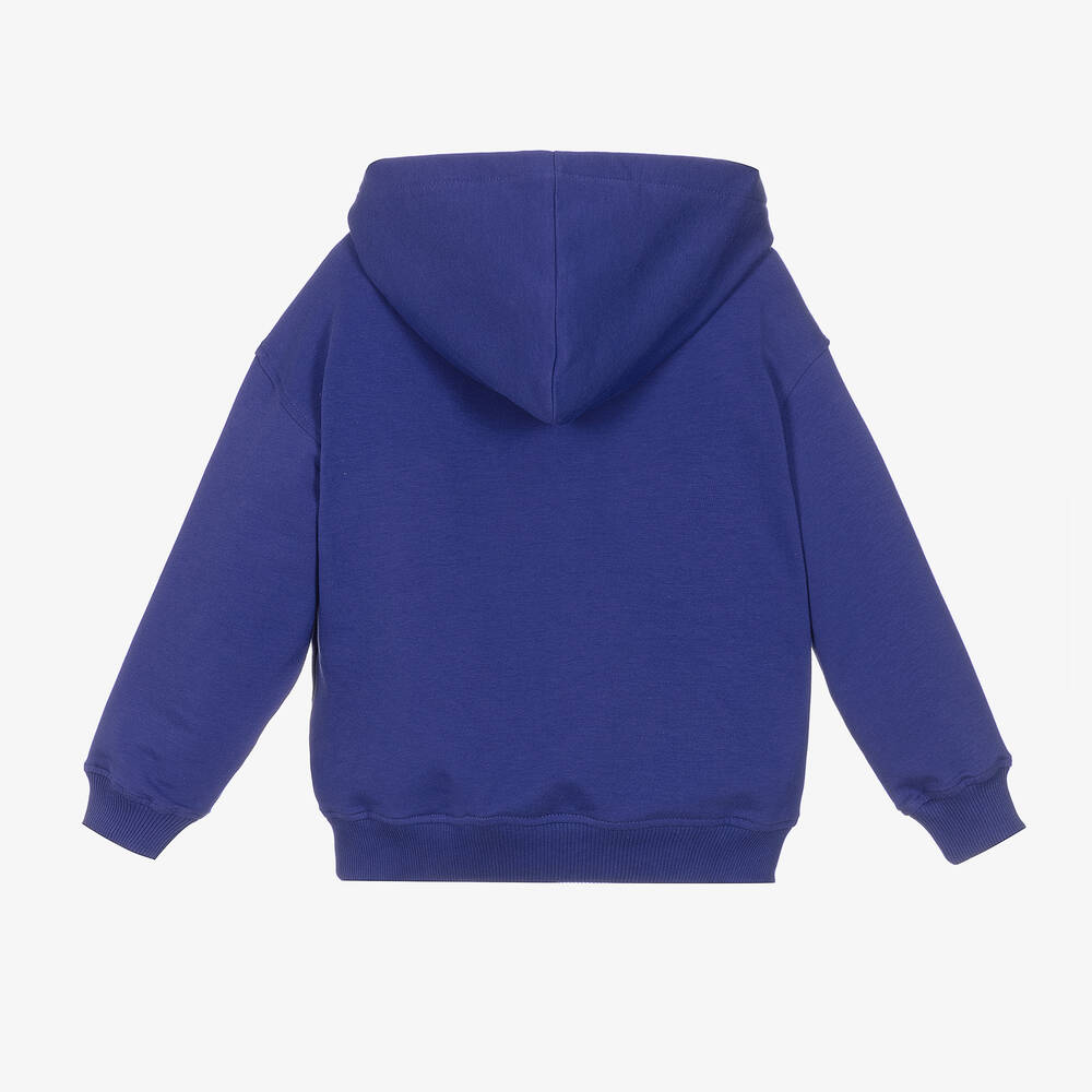 Moschino Purple Cotton Logo Hoodie