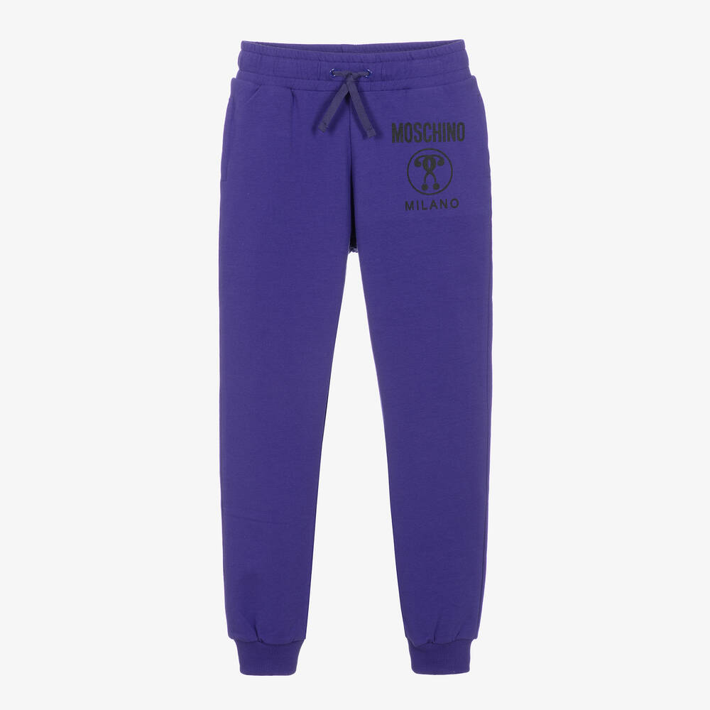 Moschino Kid-Teen-Purple Cotton Logo Joggers | Childrensalon Outlet
