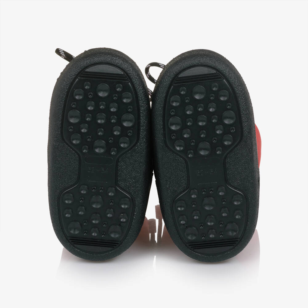 Moschino-Red & Black Snow Boots with Drawstring Top | Childrensalon Outlet