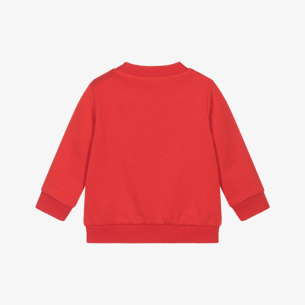 Moschino-Праздничный красный хлопковый свитер с медведем для детей | Childrensalon Outlet