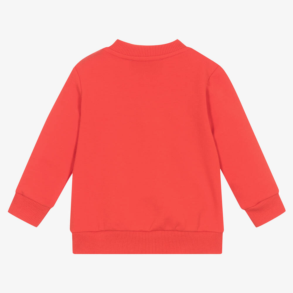 Moschino Baby Red Cotton Festive Teddy Bear Sweatshirt Childrensalon Outlet
