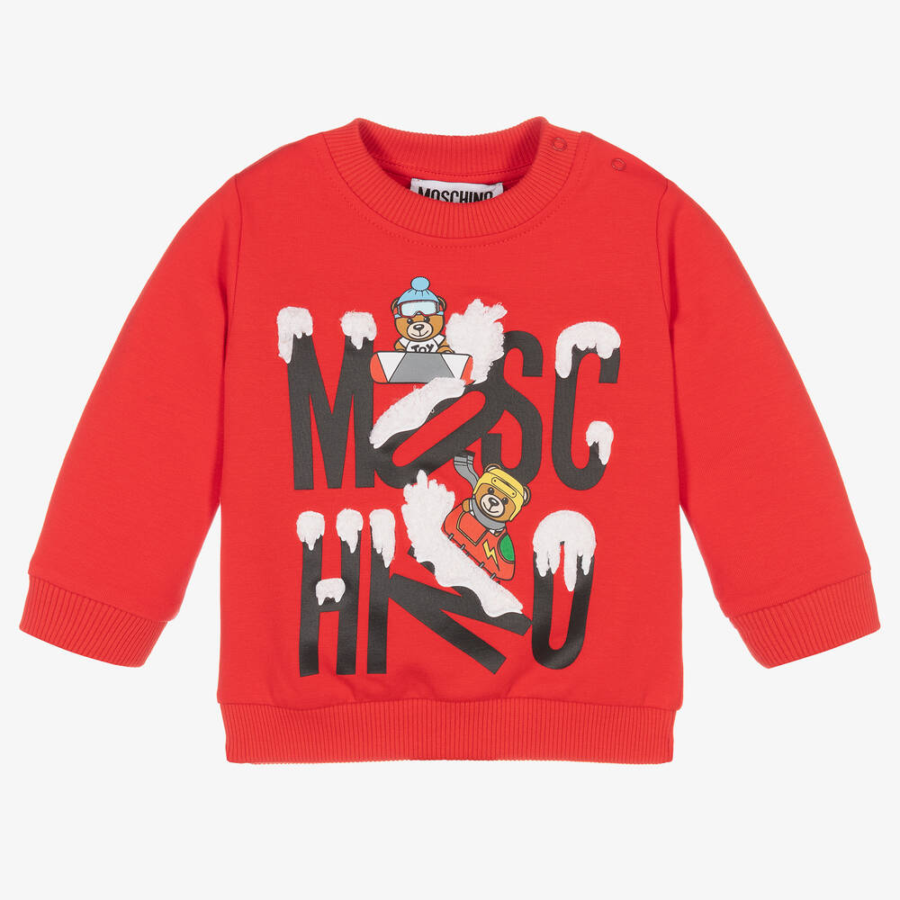 Moschino Baby - Red Cotton Logo Sweatshirt | Childrensalon