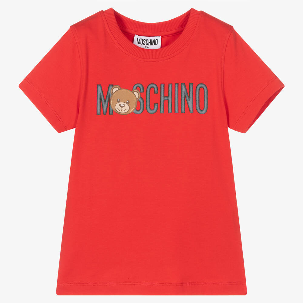Moschino Kid-Teen - Красная хлопковая футболка | Childrensalon