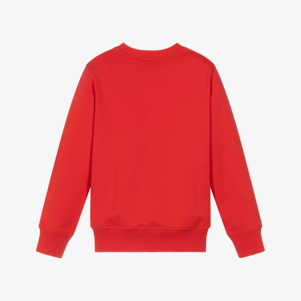 Moschino-Red Cotton Teddy Bear Logo Sweatshirt | Childrensalon Outlet