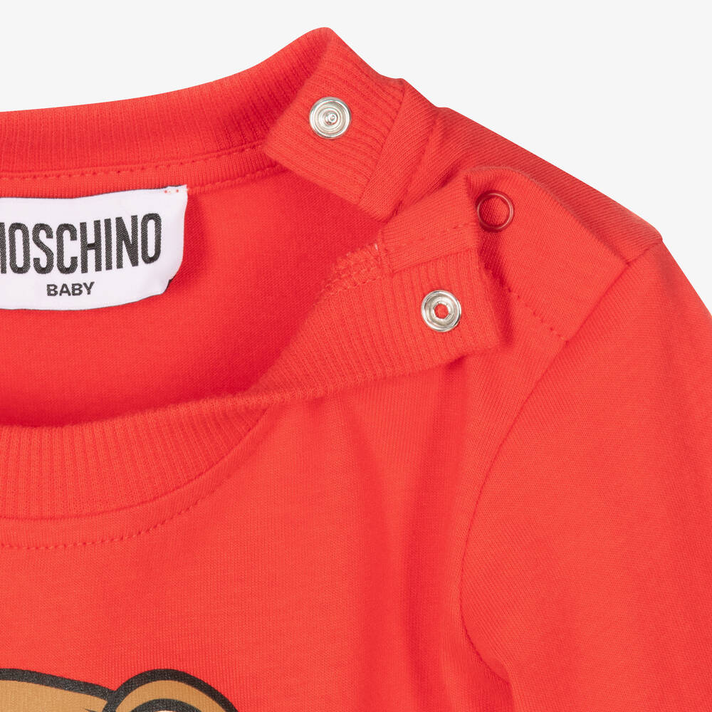 Moschino Baby-توب قطن لون أحمر للأطفال | Childrensalon Outlet