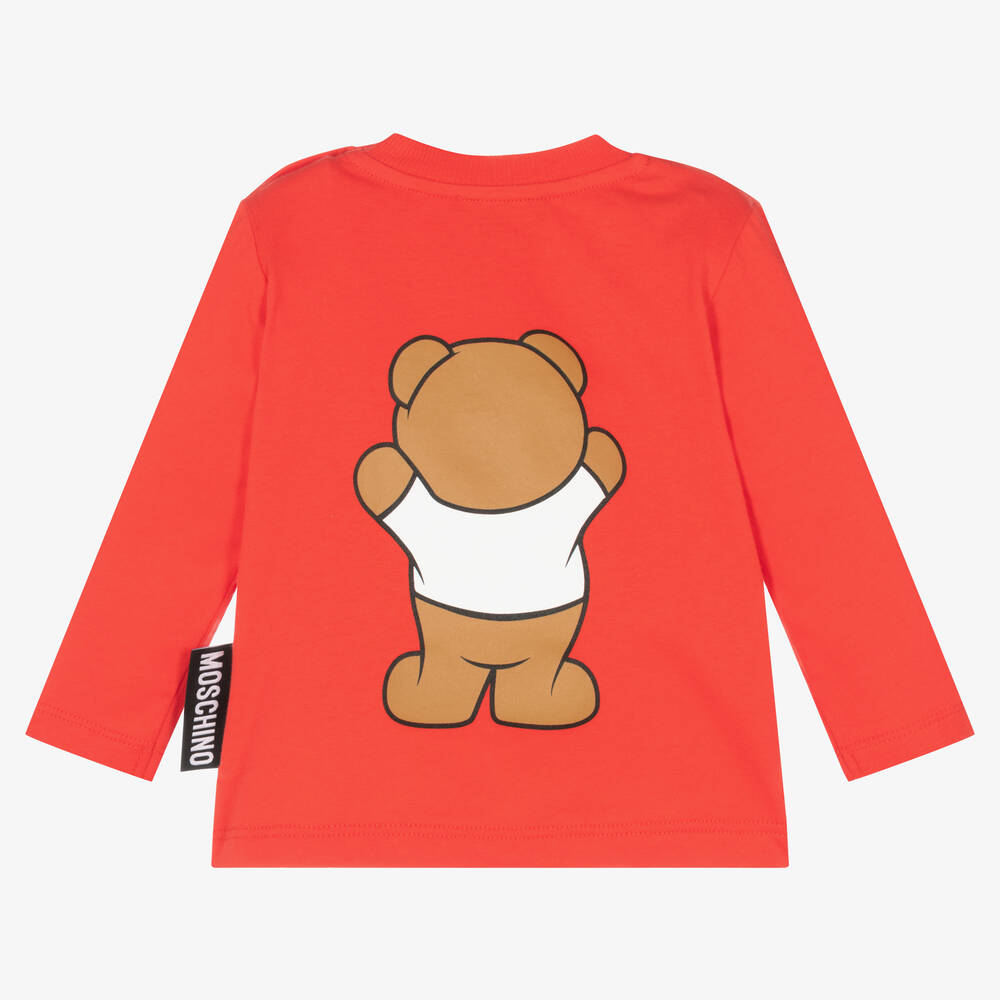 Moschino Baby-توب قطن لون أحمر للأطفال | Childrensalon Outlet