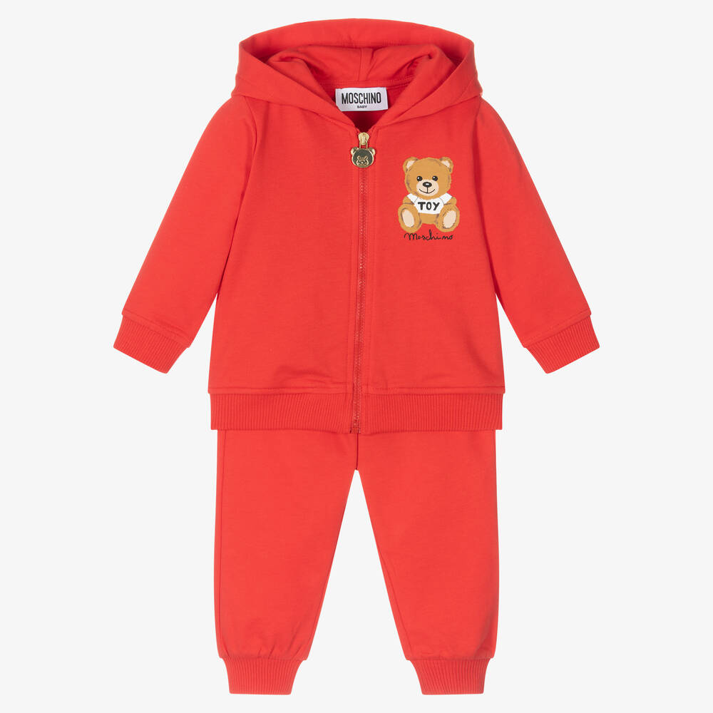 Moschino Baby - Красный спортивный костюм из хлопка с медвежонком | Childrensalon