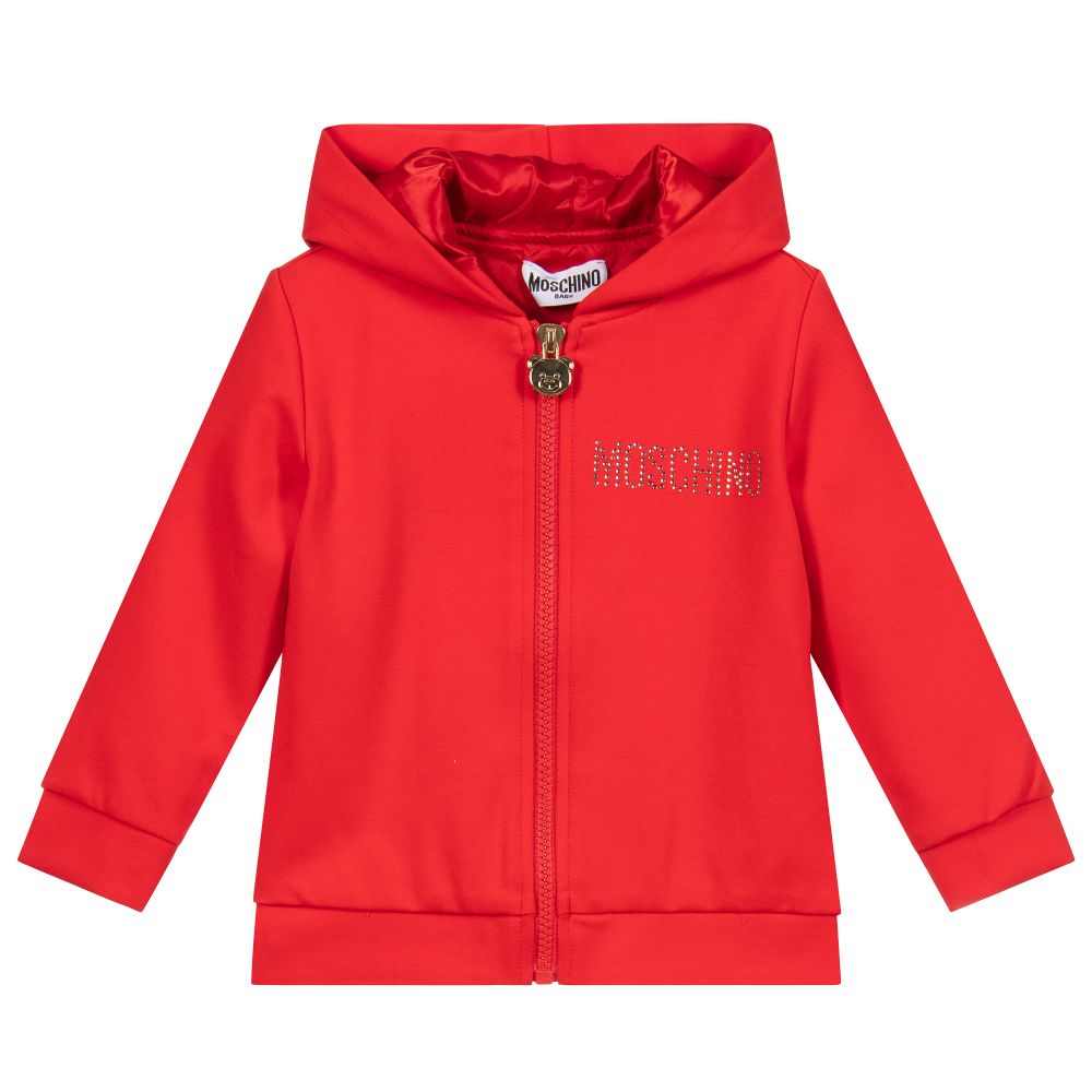 Moschino Baby - Red Hooded Logo Jacket | Childrensalon
