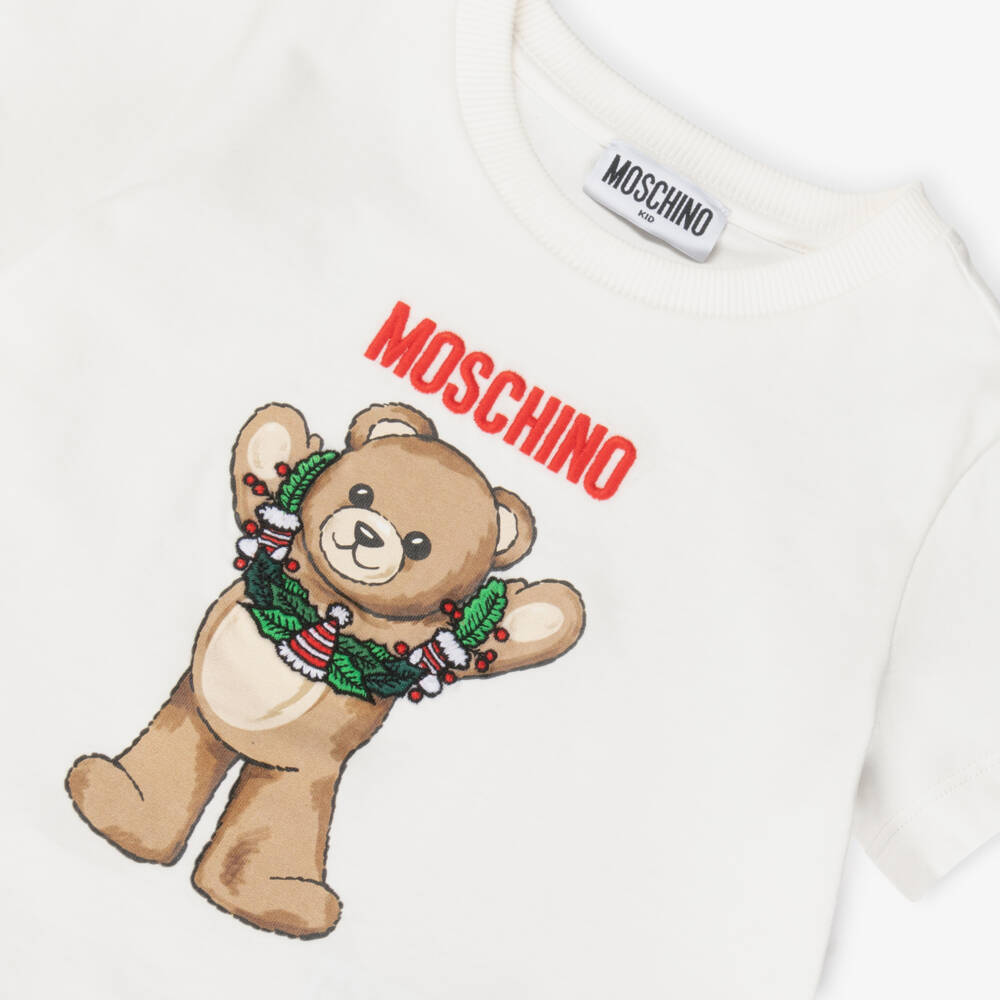 Moschino-Red & Ivory Cotton Christmas Tops (2 Pack) | Childrensalon Outlet