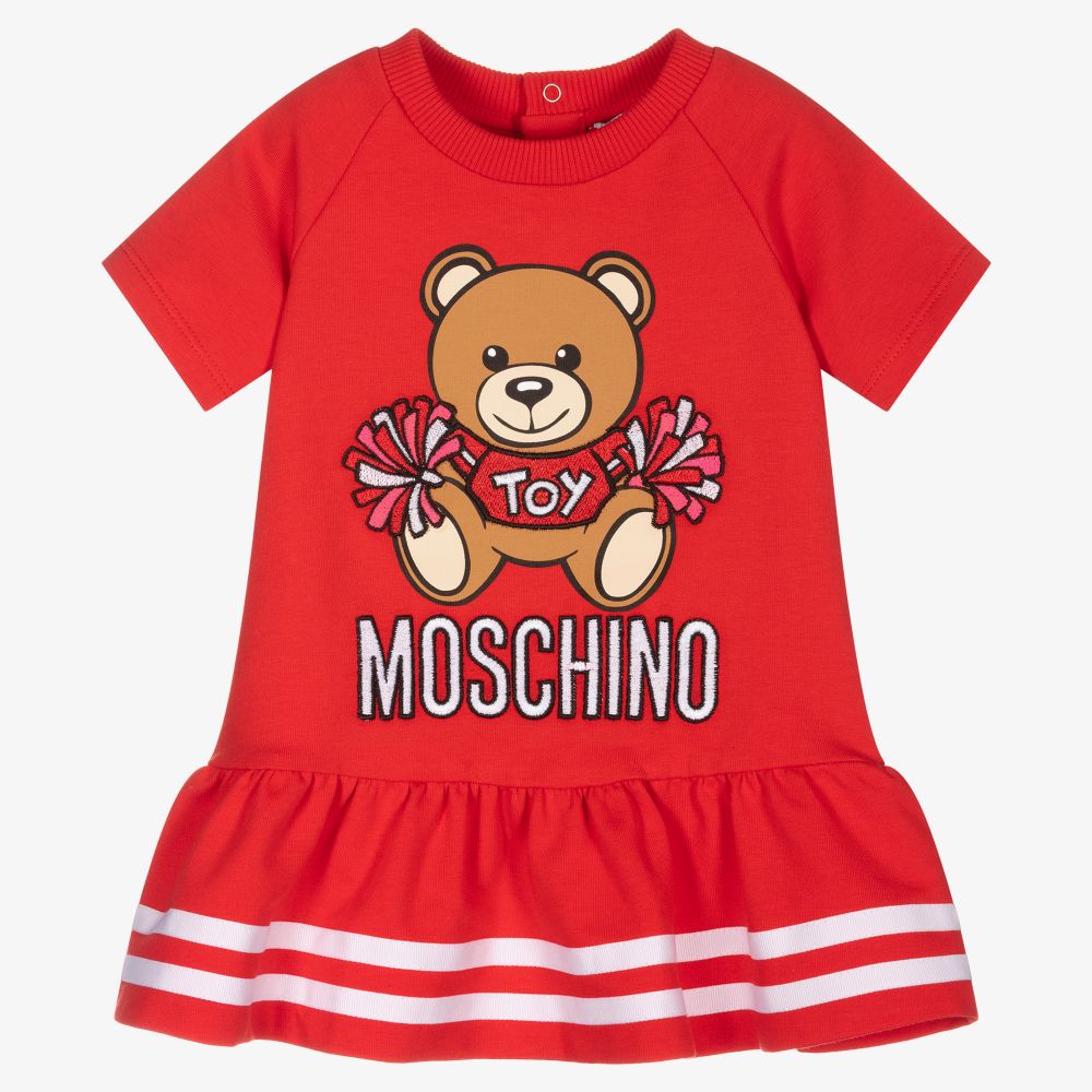 Moschino Baby - فستان قطن جيرسي لون أحمر | Childrensalon