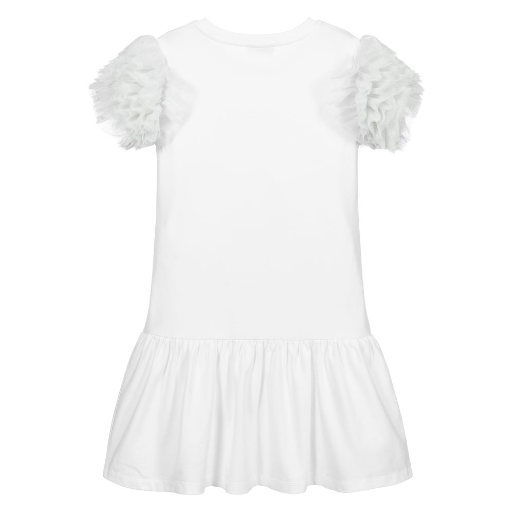 Moschino Kid-Teen-Sparkly Puff Sleeve Dress  | Childrensalon Outlet