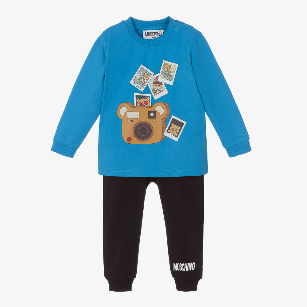 Moschino Baby - Teddy Camera Cotton Trouser Set | Childrensalon