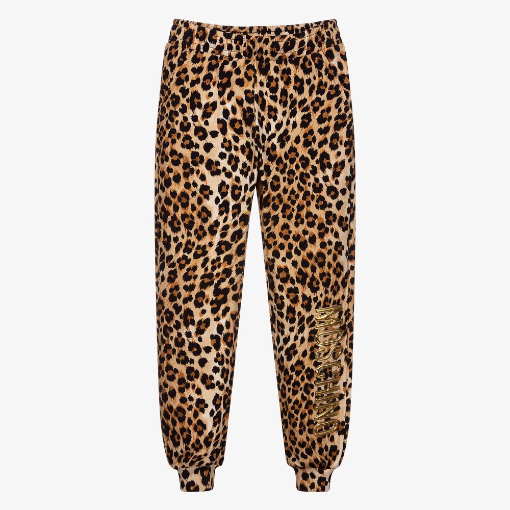 Moschino Kid-Teen - Teen Beige Leopard Joggers | Childrensalon