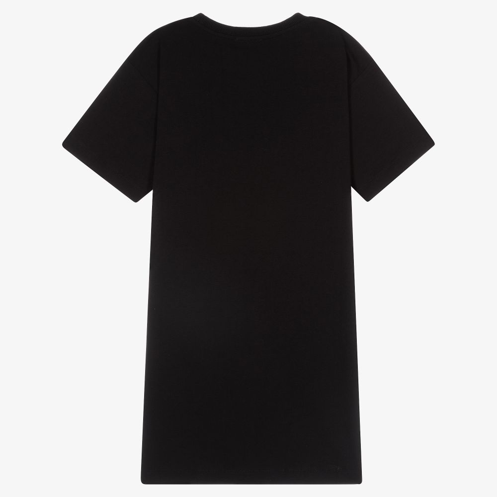 Moschino Kid-Teen-فستان تينز بناتي قطن جيرسي لون أسود | Childrensalon Outlet