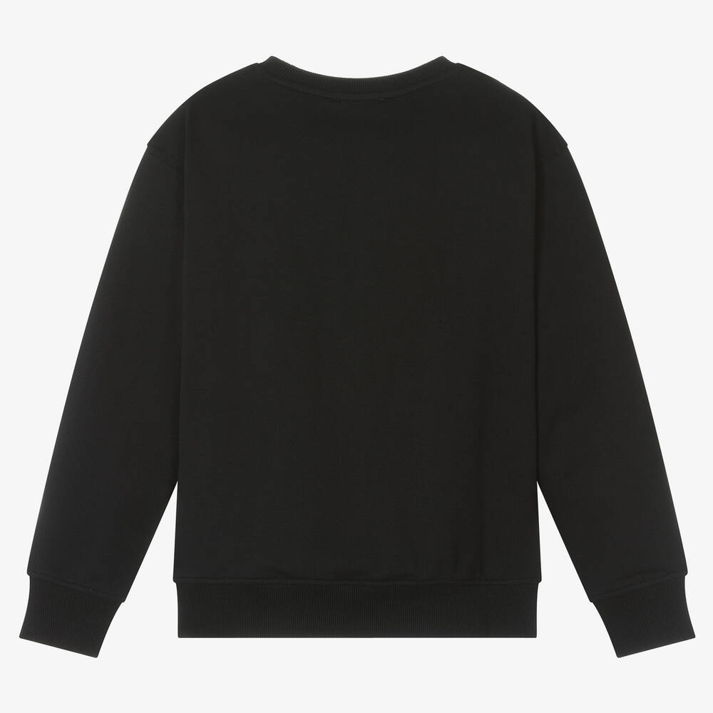 Moschino Kid-Teen-Teen Black Cotton Montage Teddy Sweatshirt | Childrensalon Outlet