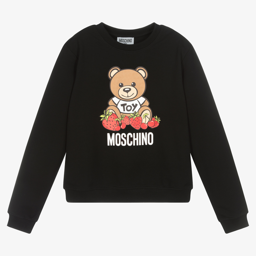 Moschino Kid-Teen - Черный хлопковый свитшот для подростков | Childrensalon